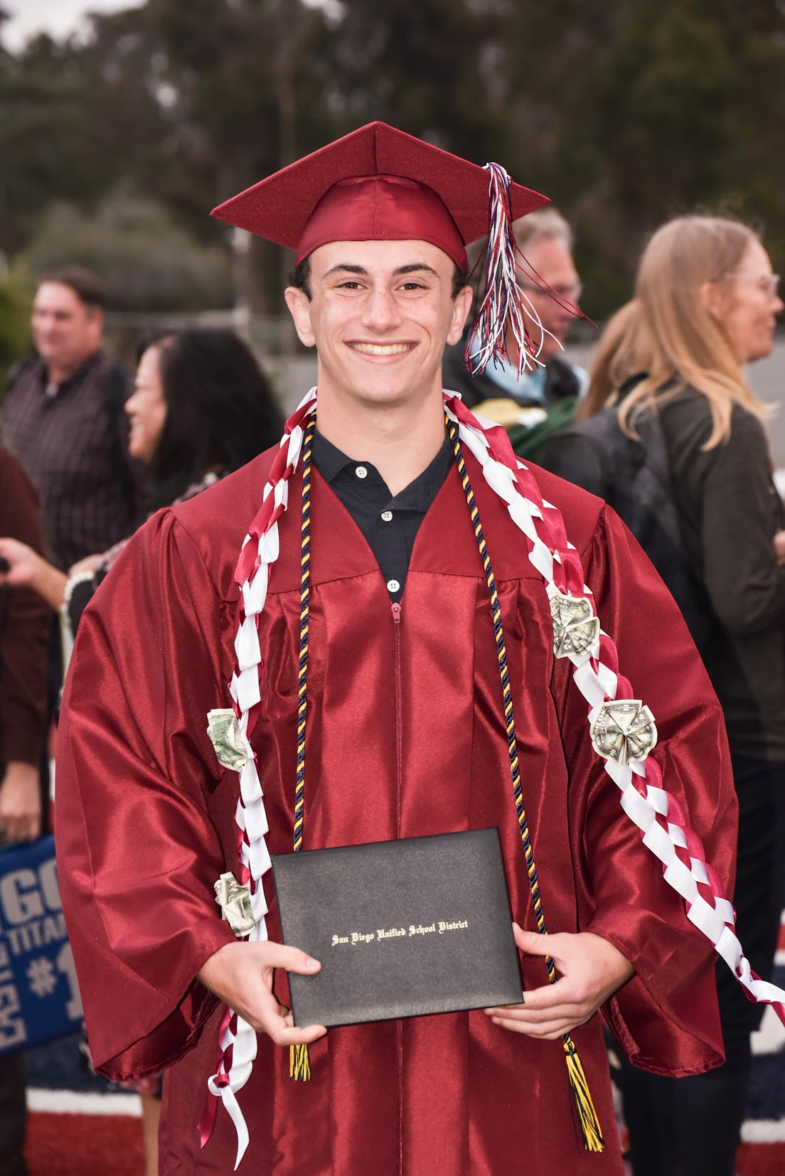 David at his Scripps Ranch High graduation in cap and gown